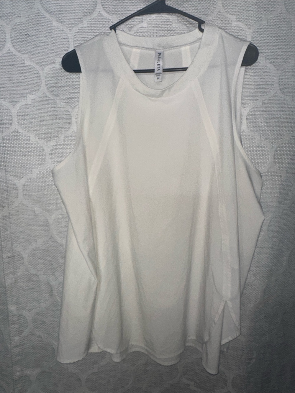 Athleta Zephyr Refined High Neck Activewear Muscle Tank Top White 2X